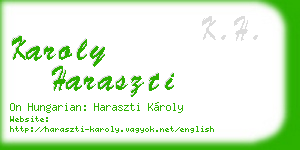 karoly haraszti business card